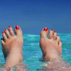 Business owner's feet in the sea while Centratel Telephone Answering Service takes care of her calls