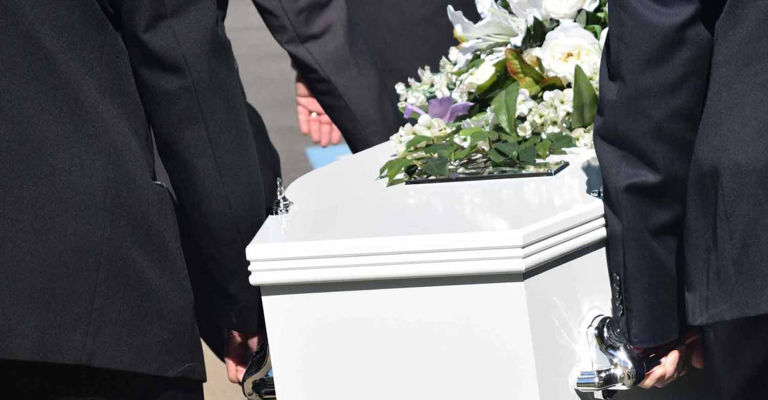 A casket carried by a funeral home business customer of Centratel Telephone Answering Service