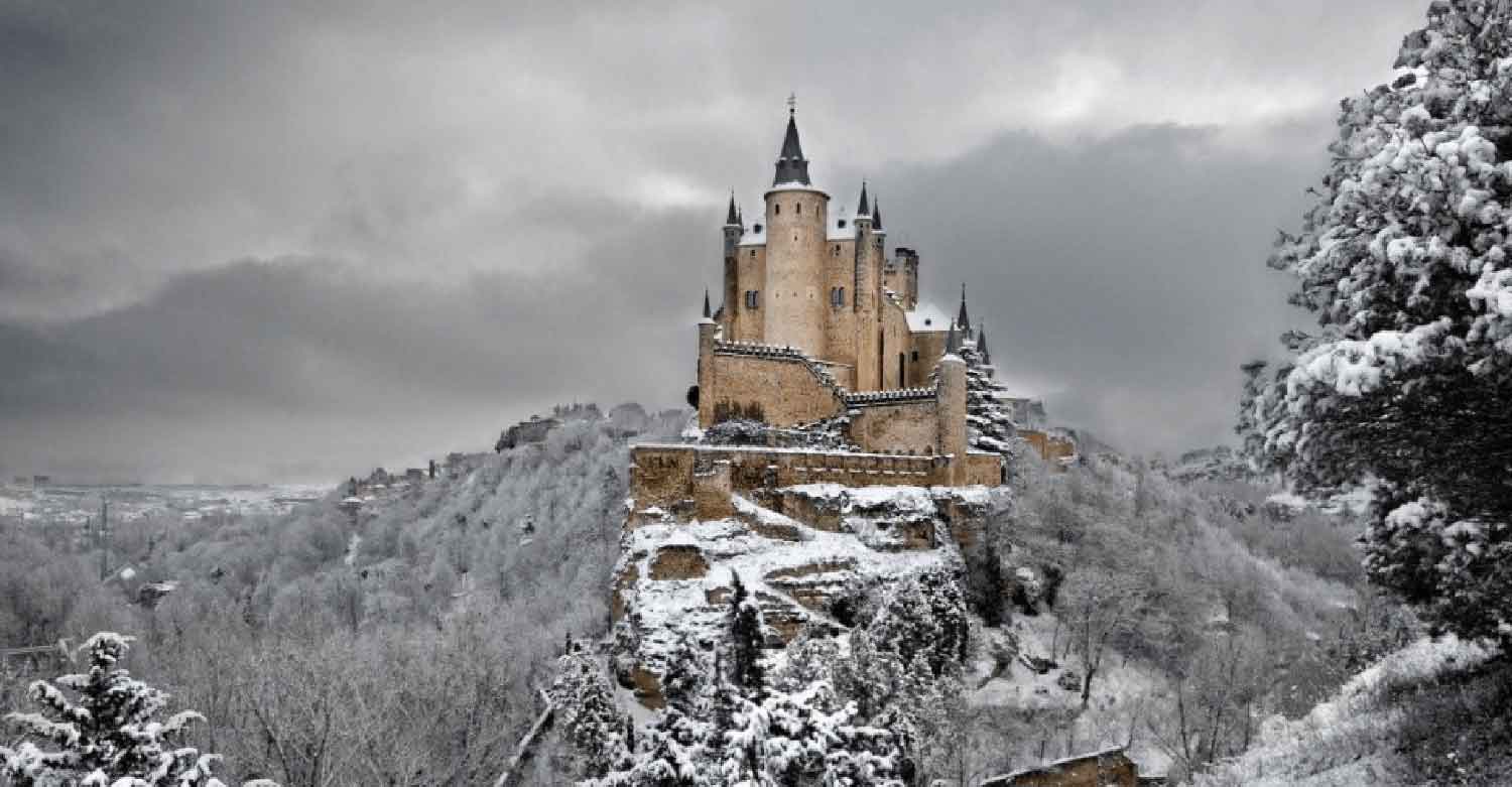 A castle in the snow featuring the busiest season for a property management answering service