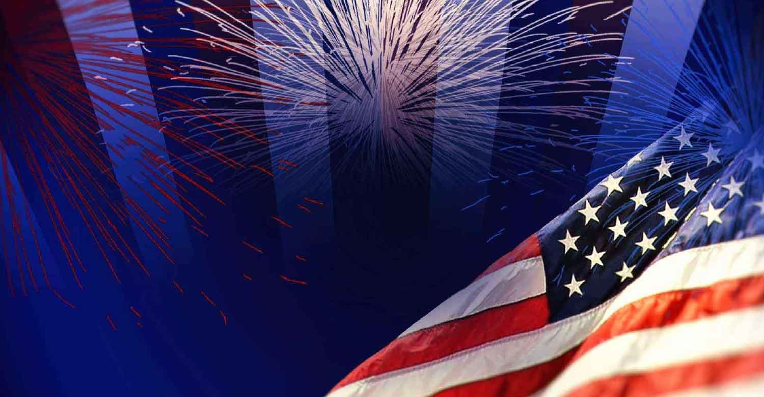 American flag on July, 4th with the peace of mind in having a good answering service phone coverage