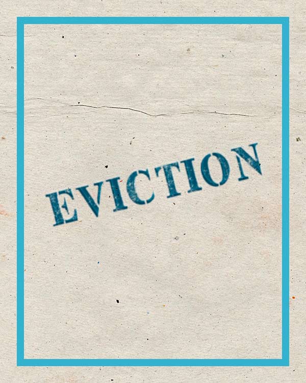 Eviction sign as a reminder of the CDC eviction order related to the COVID-19 pandemic