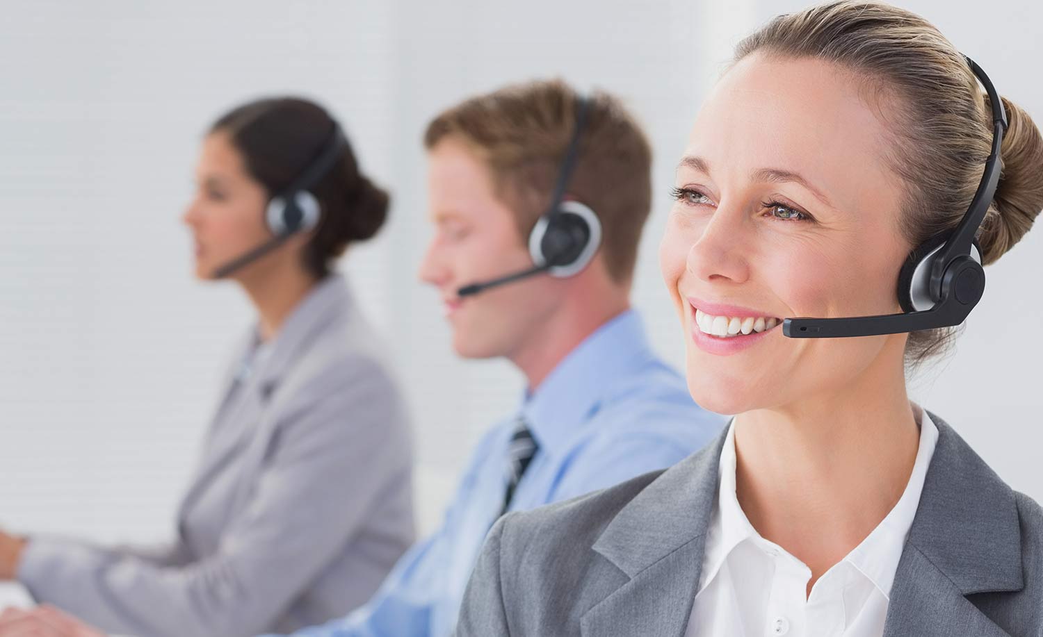 A Telephone Service Representative works with high competence on answering client's calls