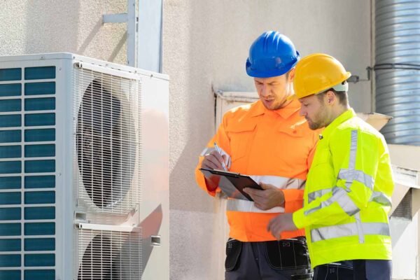 HVAC business owners working togheter on the field